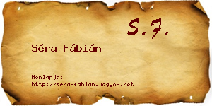 Séra Fábián névjegykártya